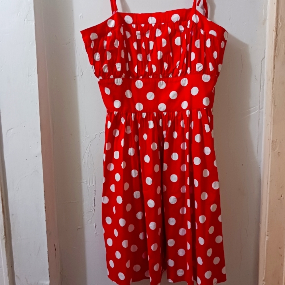 Retro red polka dot dress